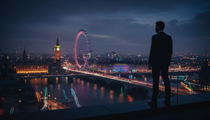 スーツを着た男性のシルエット