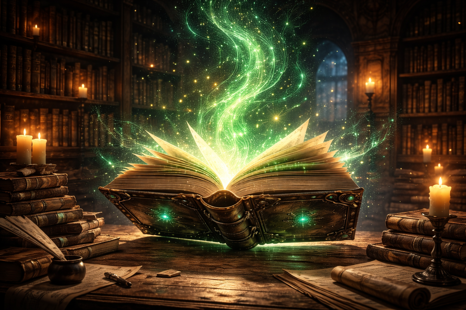 魔法の書と古代図書館