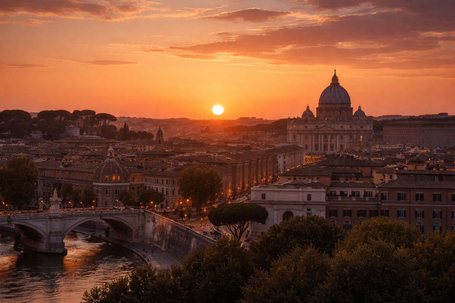 ローマの夕暮れ時
